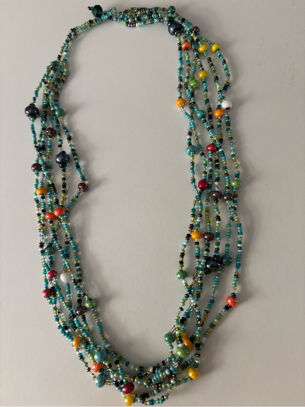 Vintage multi strand beaded necklace